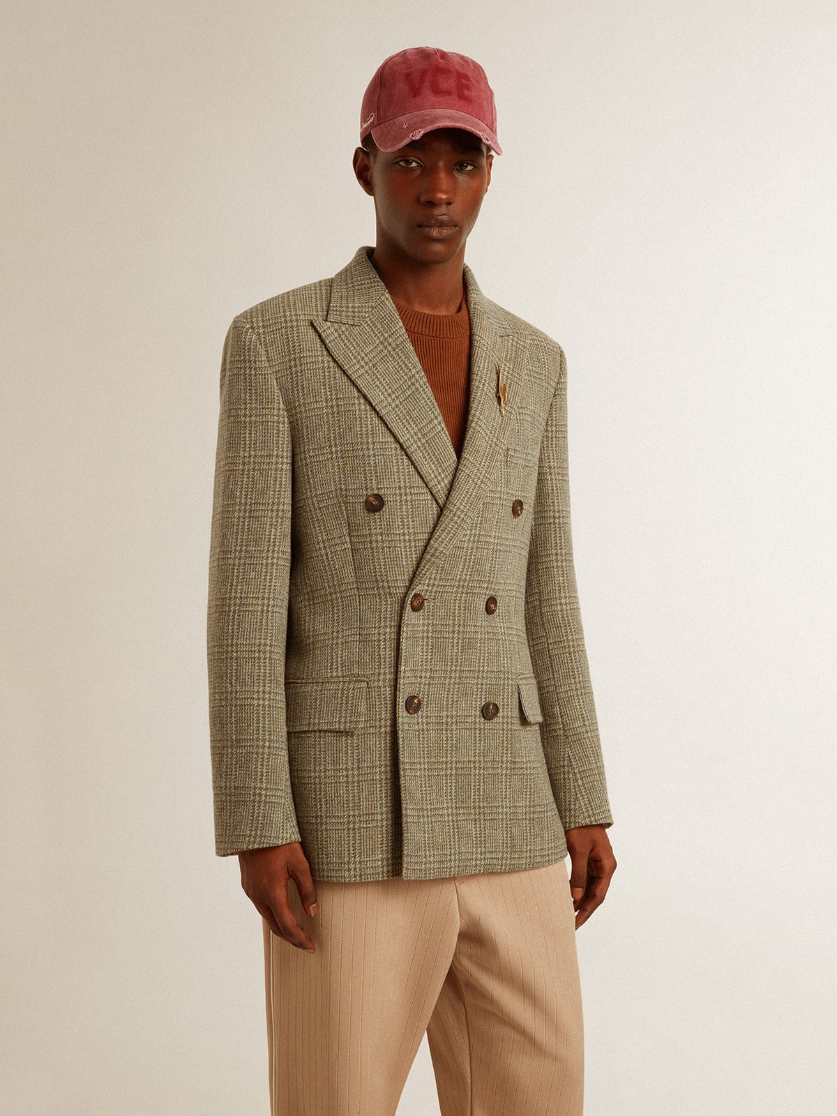 Golden Goose - Blazer de cierre cruzado de hombre en lana shetland in 