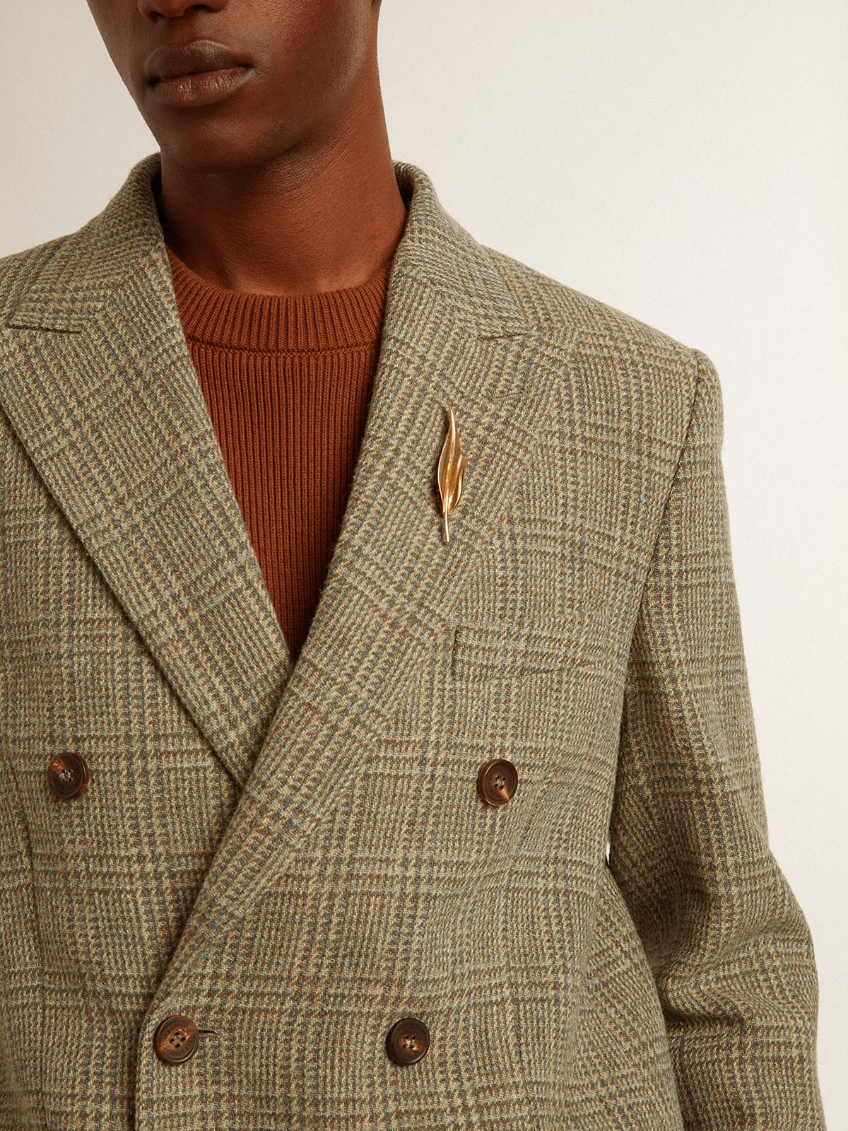 Golden Goose - Men's double-breasted blazer in Shetland wool in 