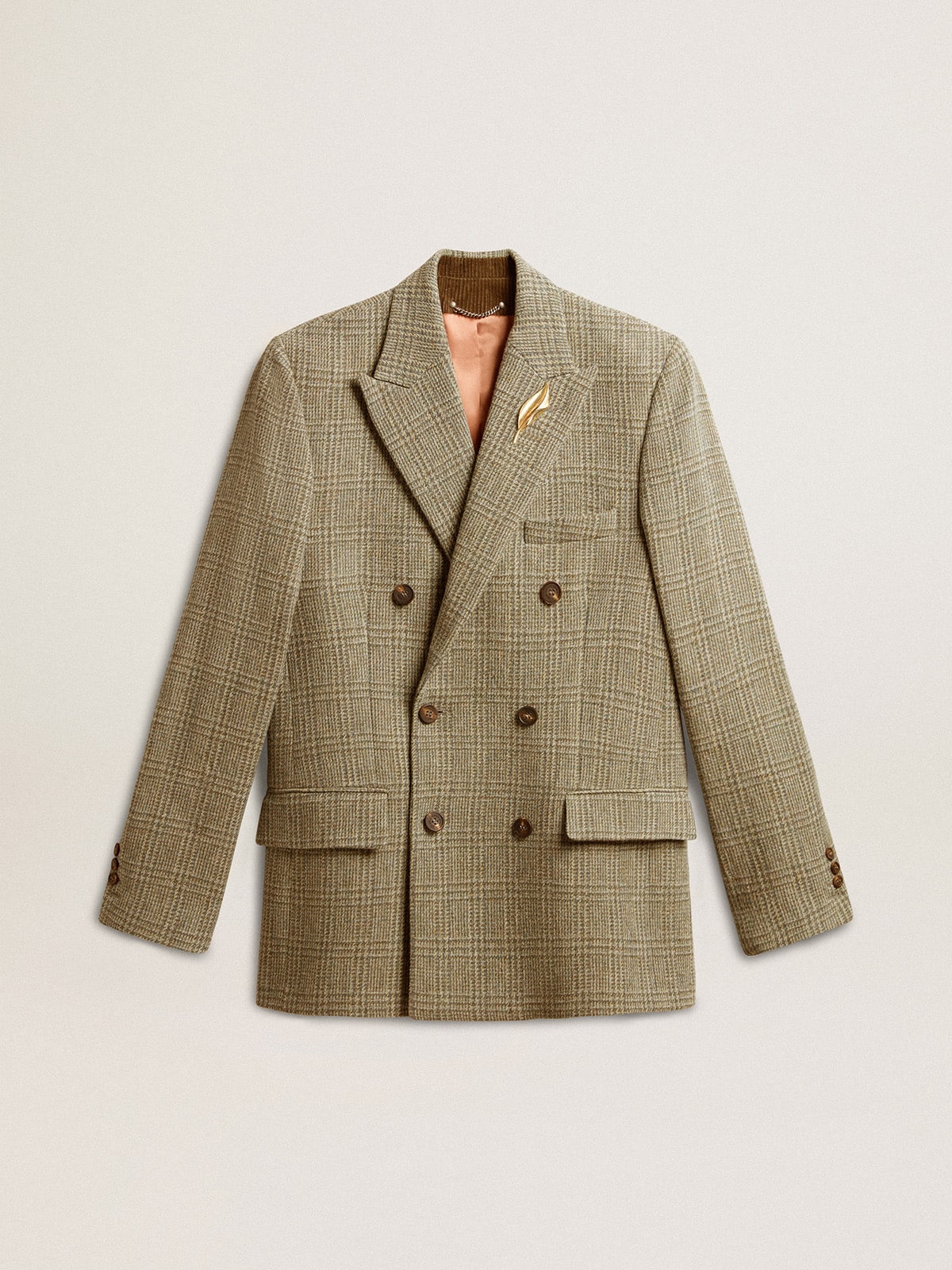 Men s double breasted blazer in Shetland wool