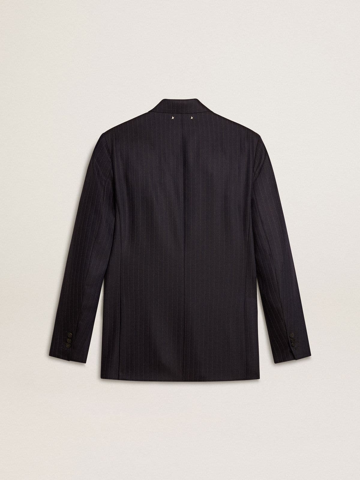 Golden Goose - Blazer croisé pour homme en laine bleu nuit in 