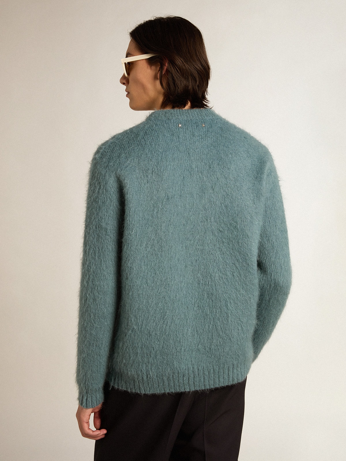 Golden Goose - Maglione in mohair color azzurro polvere in 