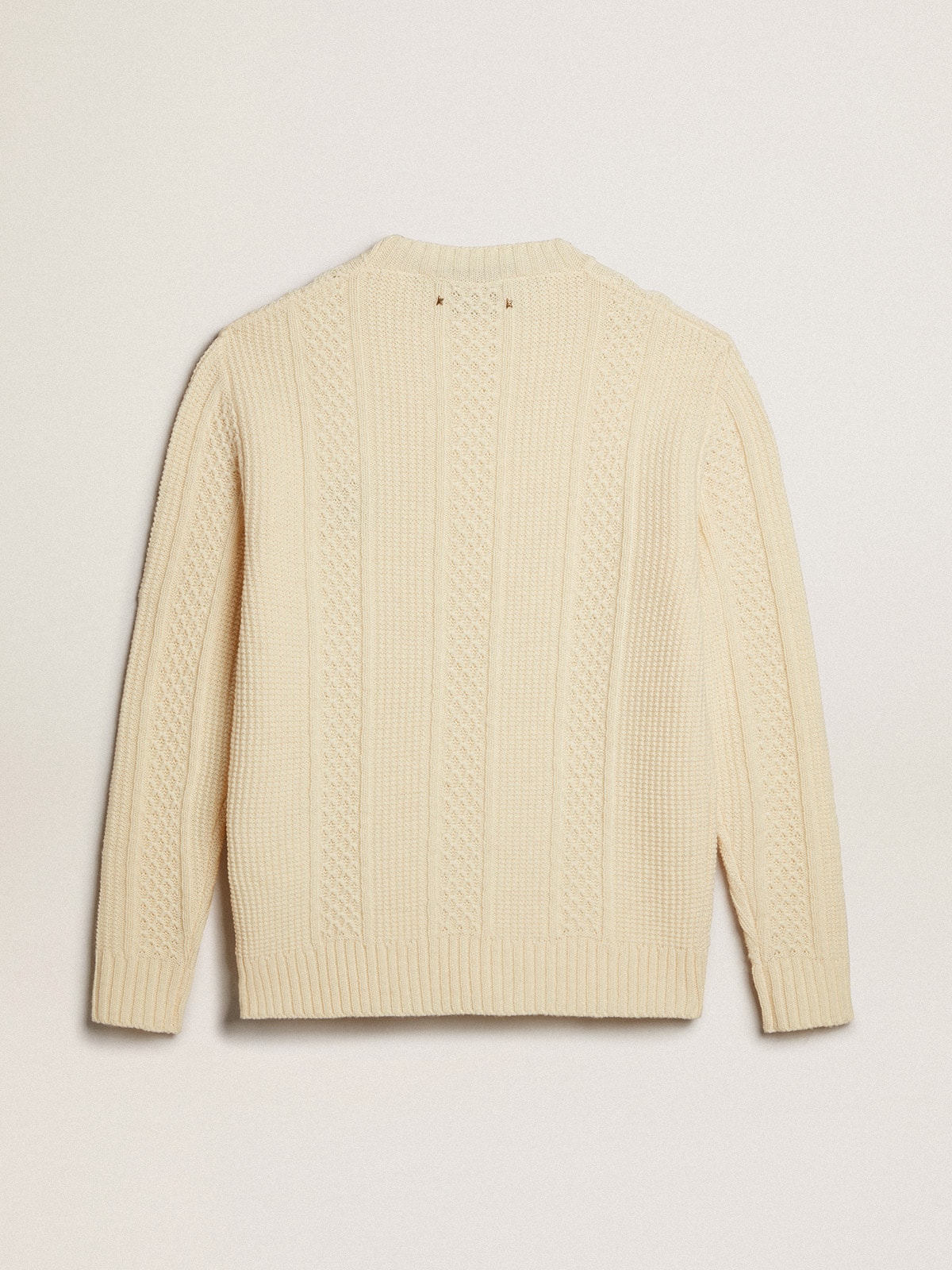 Golden Goose - Round-neck sweater in wool with embroidery on the heart in 