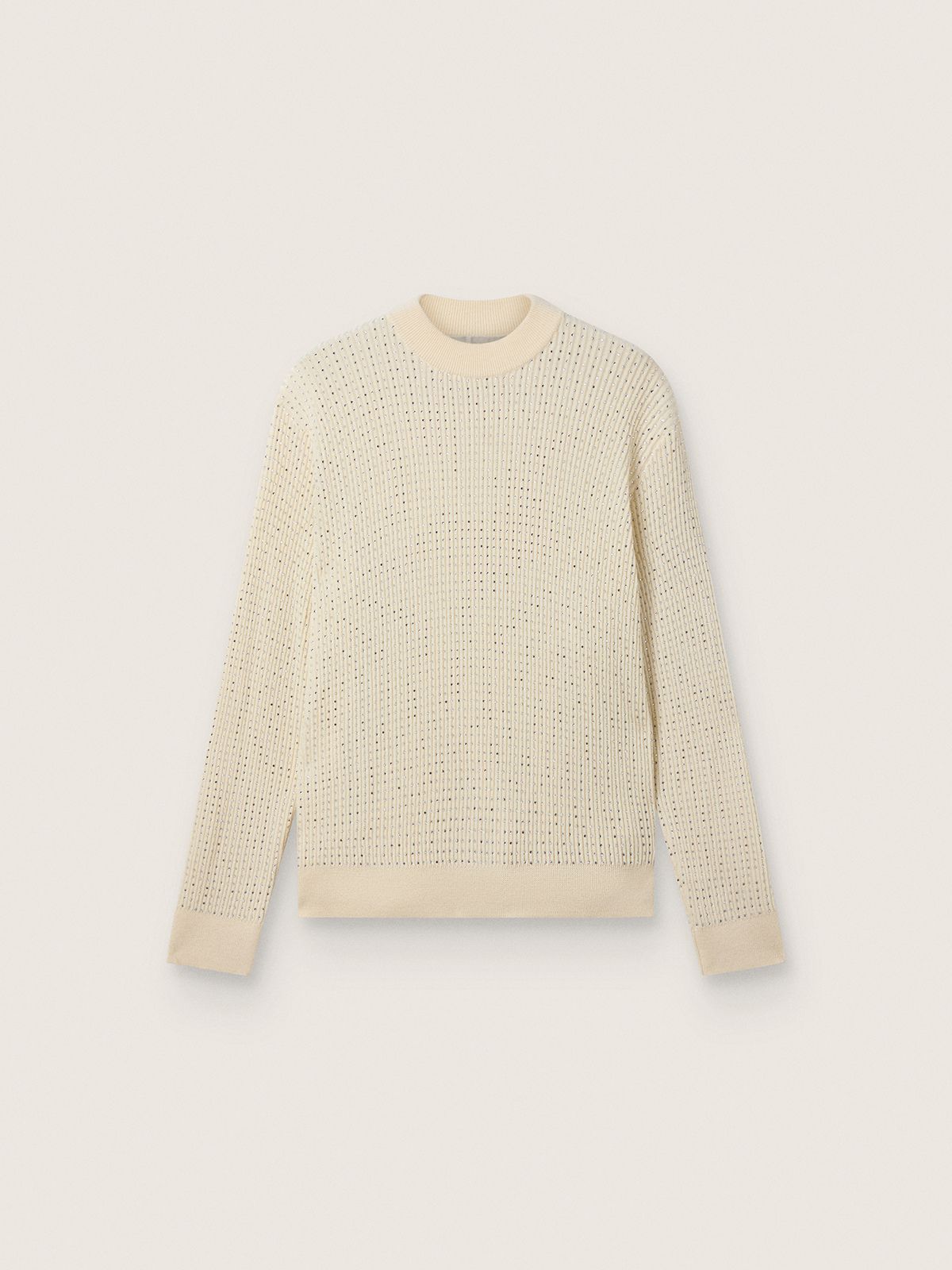 Pull ras-du-cou pour homme en laine mérinos blanche avec cristaux all-over — Golden Goose
