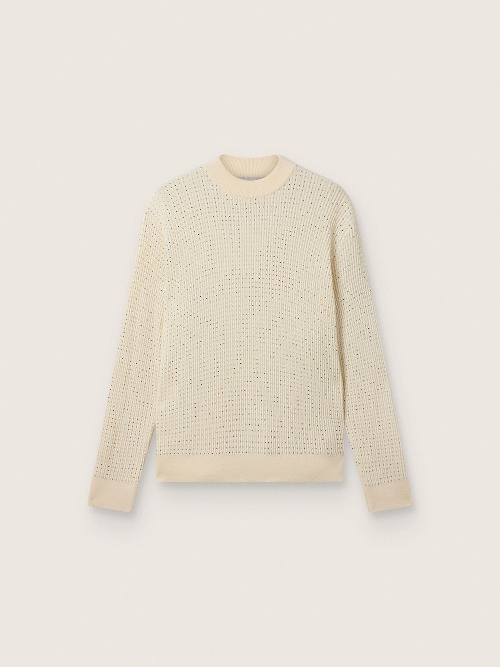 Pull ras-du-cou pour homme en laine mérinos blanche avec cristaux all-over — Golden Goose