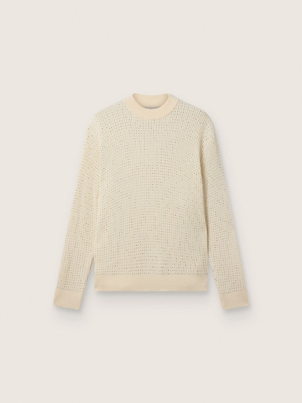 Golden Goose - Men's crew-neck sweater in white merino wool with all-over crystals in 