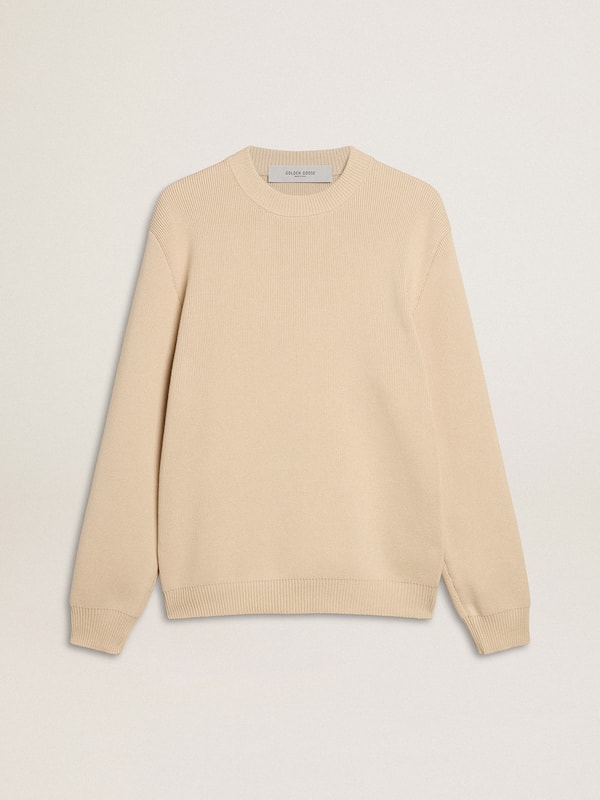 Golden Goose - Men’s beige crew neck sweater with ‘Golden’ lettering on the back in 