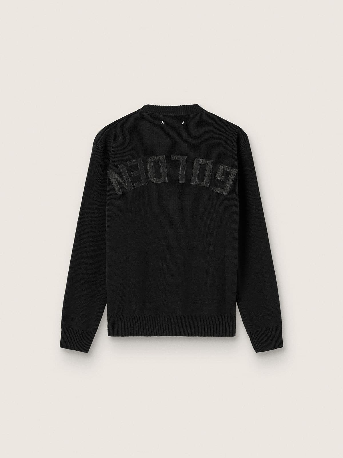 Maglione da uomo girocollo in cotone nero