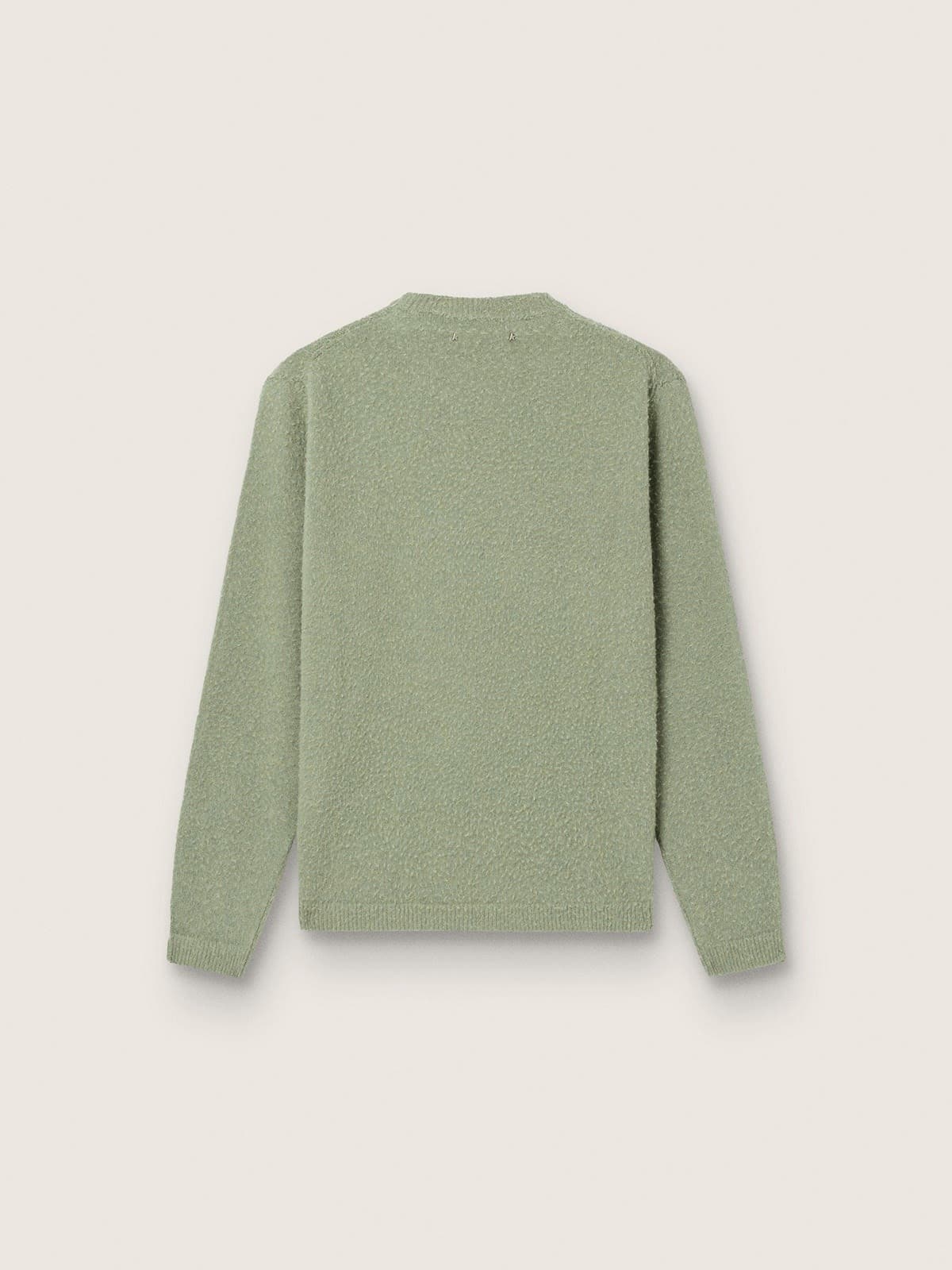 Maglione da uomo in lana verde menta effetto casentino