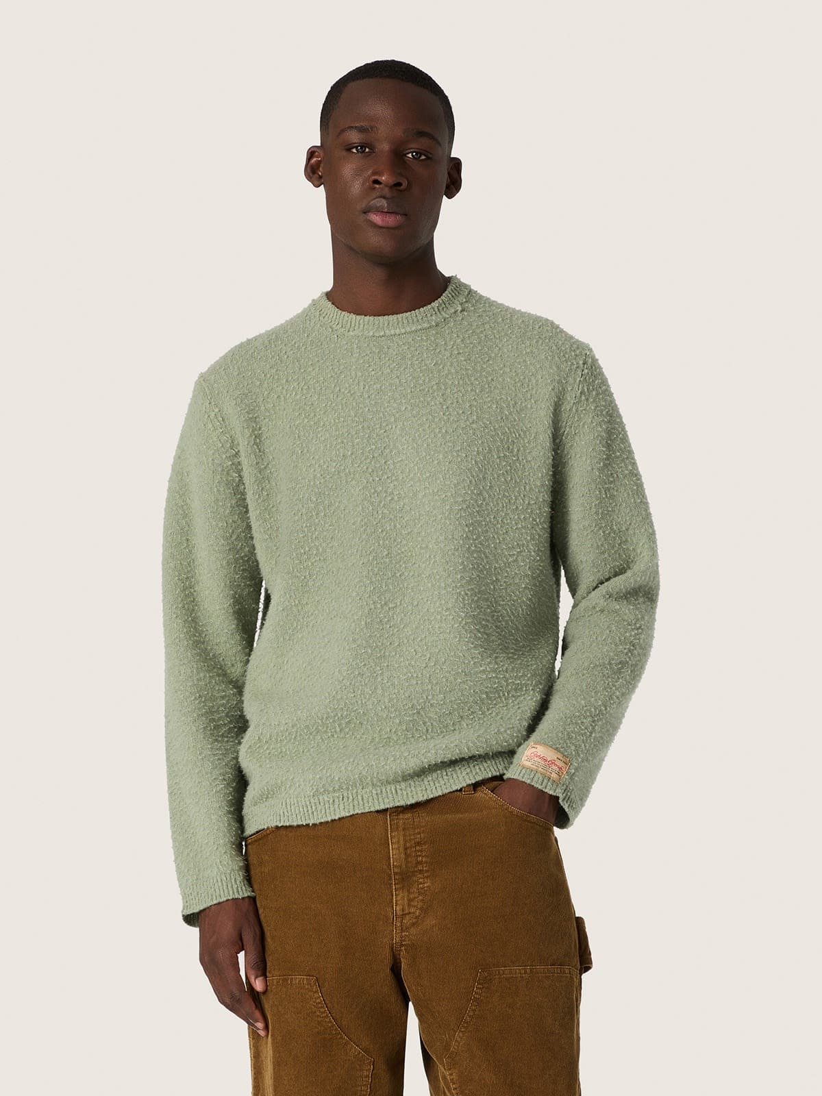 Golden Goose - Pull homme en laine vert menthe effet Casentino in 