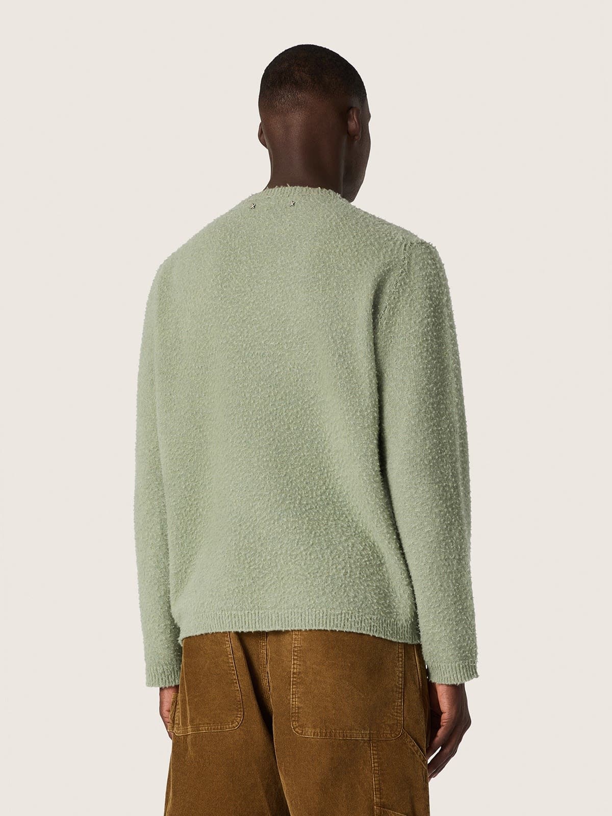 Golden Goose - Pull homme en laine vert menthe effet Casentino in 