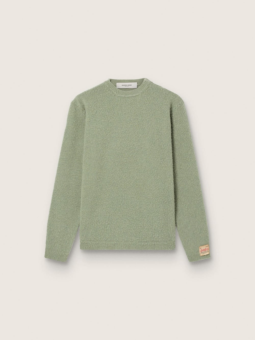 Pull homme en laine vert menthe effet Casentino — Golden Goose