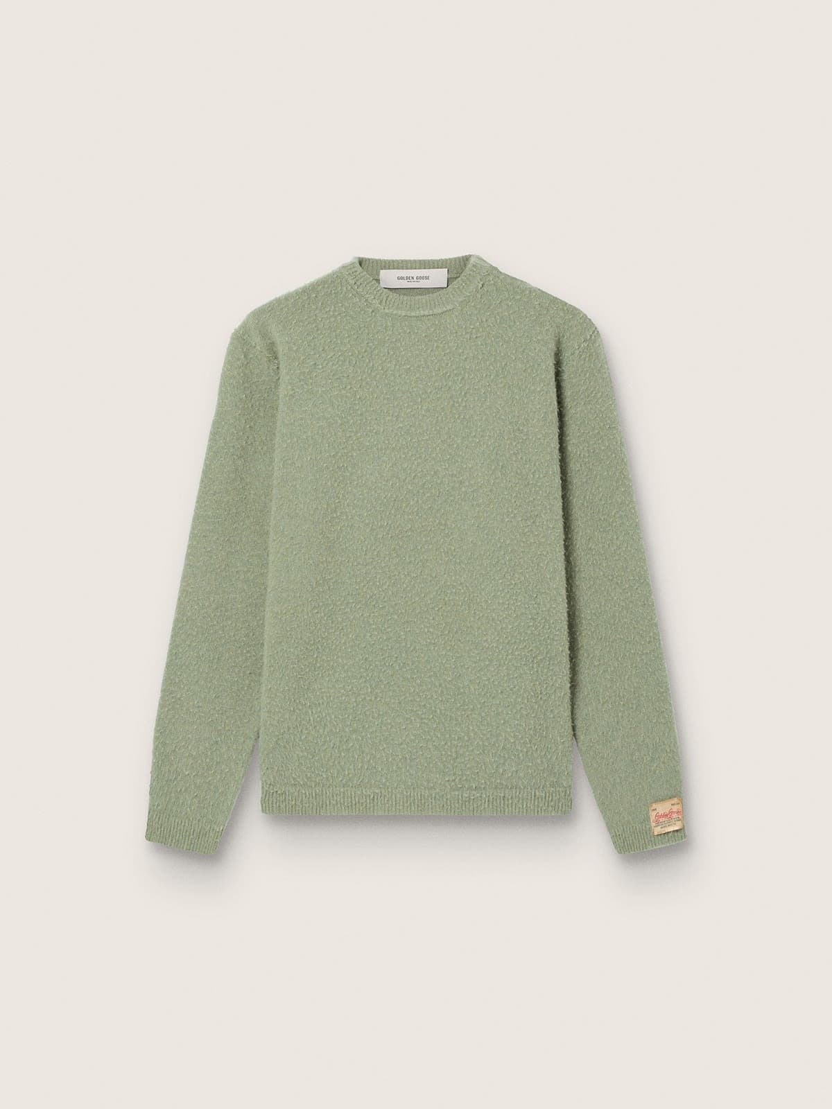 Golden Goose - Pull homme en laine vert menthe effet Casentino in 