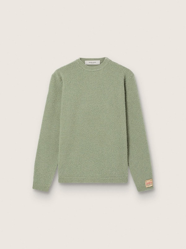 Golden Goose - Men's sweater in Casentino-effect mint-green wool in 