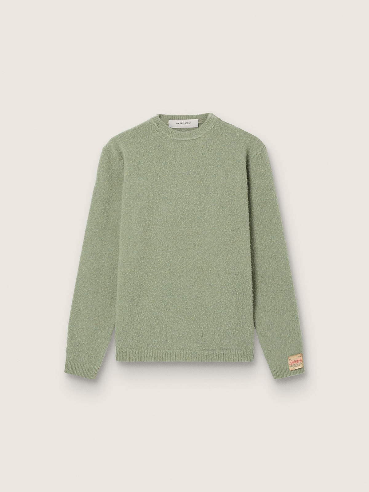 Pull homme en laine vert menthe effet Casentino — Golden Goose