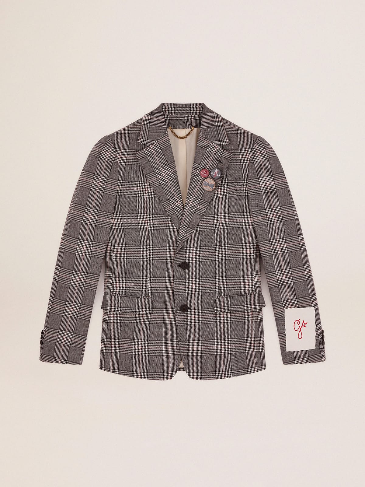 Golden Goose - Men's single-breasted blazer in terracotta-colored corduroy in 