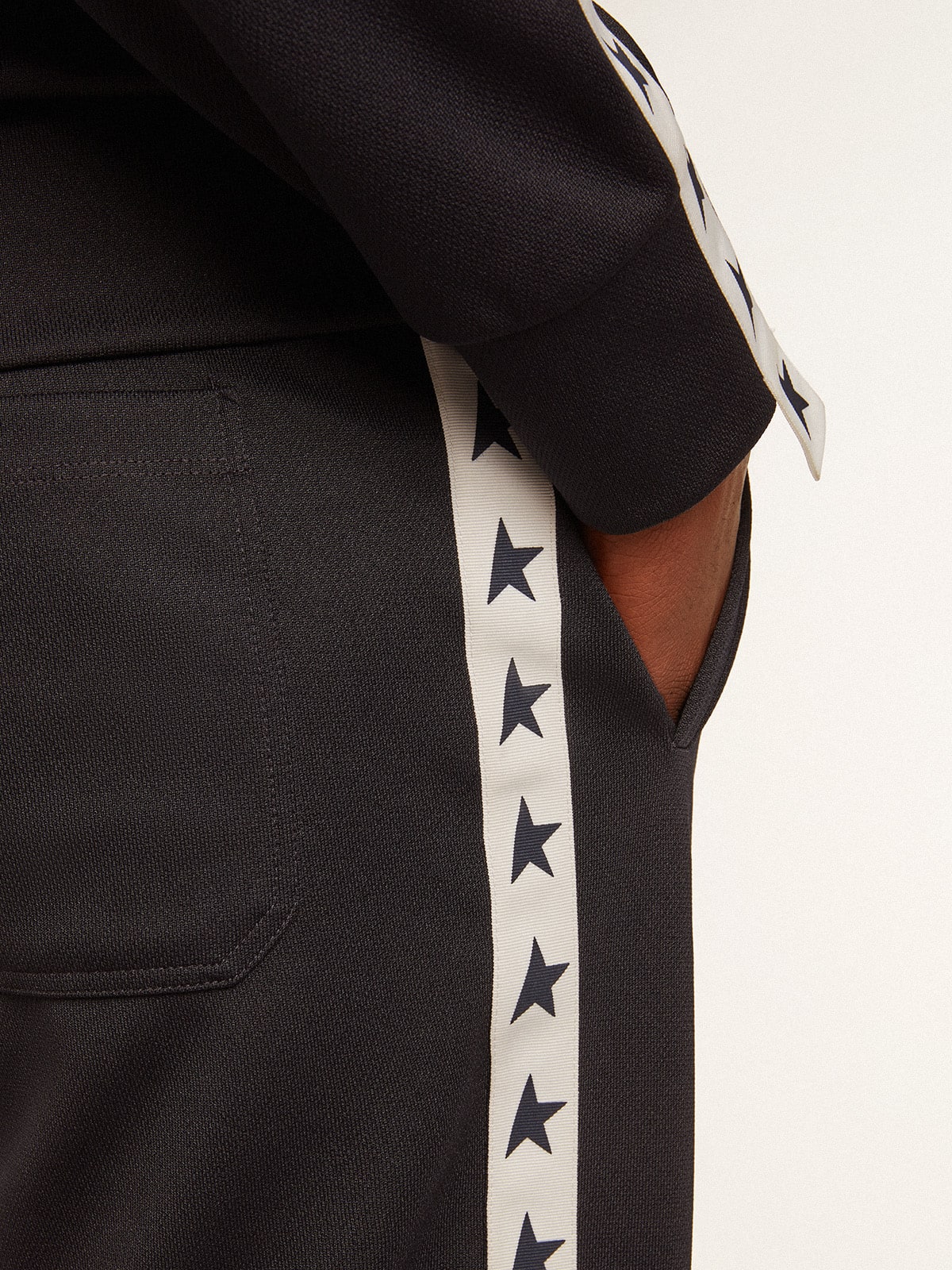 Golden Goose - Dark blue joggers with contrasting strip and stars in 