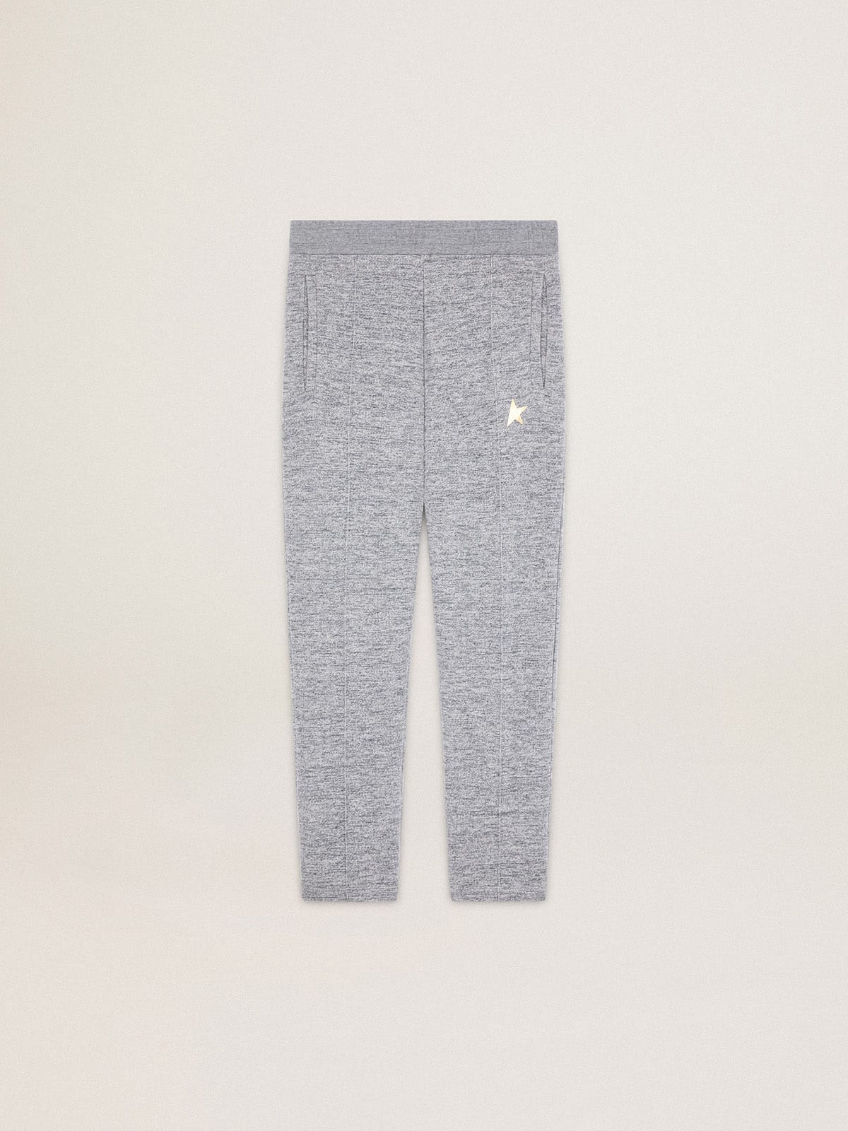 Men's gray joggers with gold star on the front