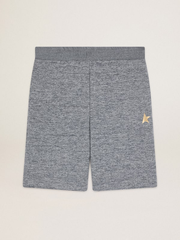 Golden Goose - Men's mélange gray bermuda shorts with gold star in 