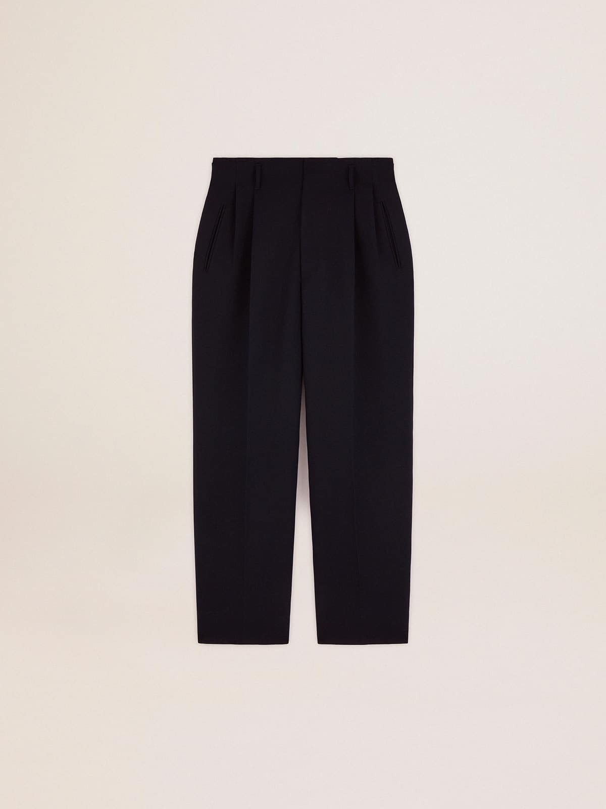 Golden Goose - Men's wide leg pants in dark blue wool in 