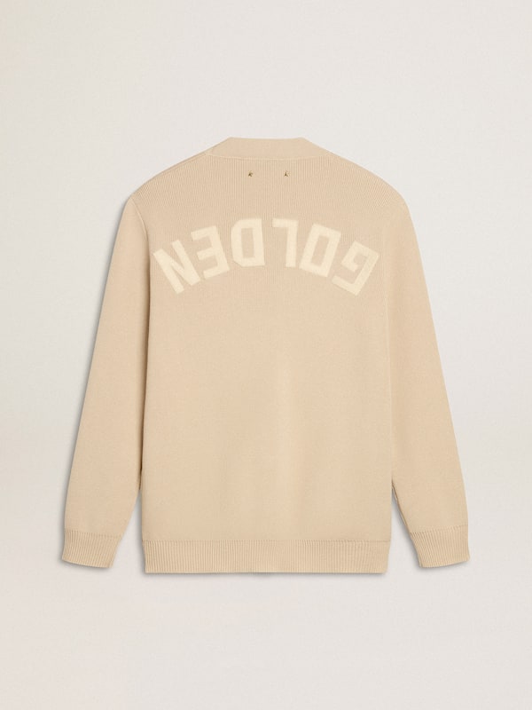 Golden Goose - Men’s beige cardigan with 'Golden' lettering on the back in 