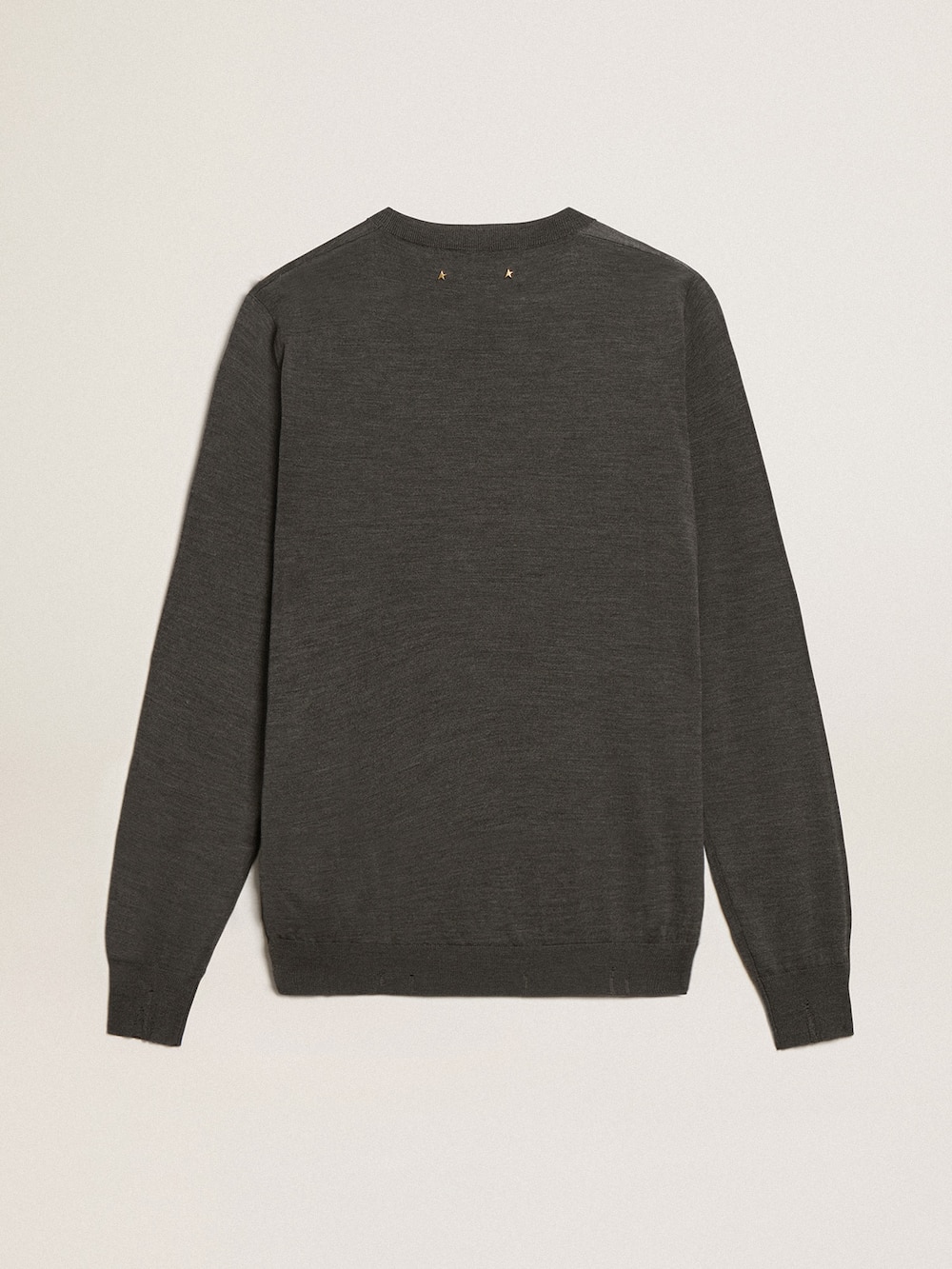 Golden Goose - Men's round-neck sweater in dark gray mélange wool in 