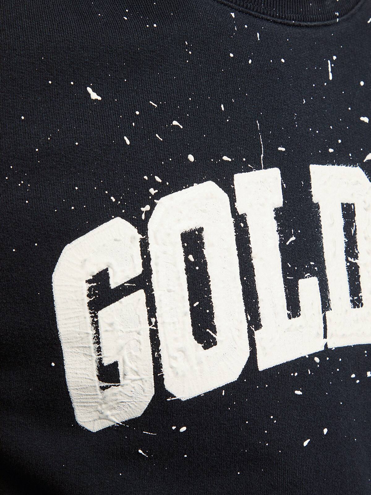 Golden Goose - Dark blue sweatshirt with contrasting white logo in 