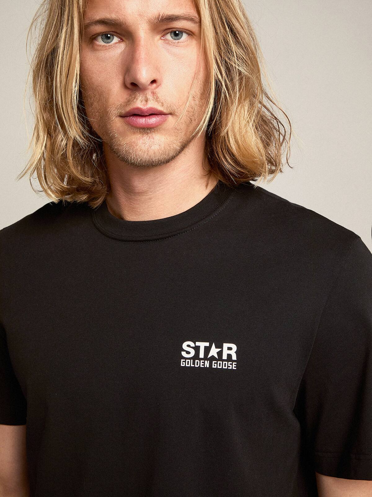 Golden Goose - Men’s black Star Collection T-shirt with contrasting white logo and star in 