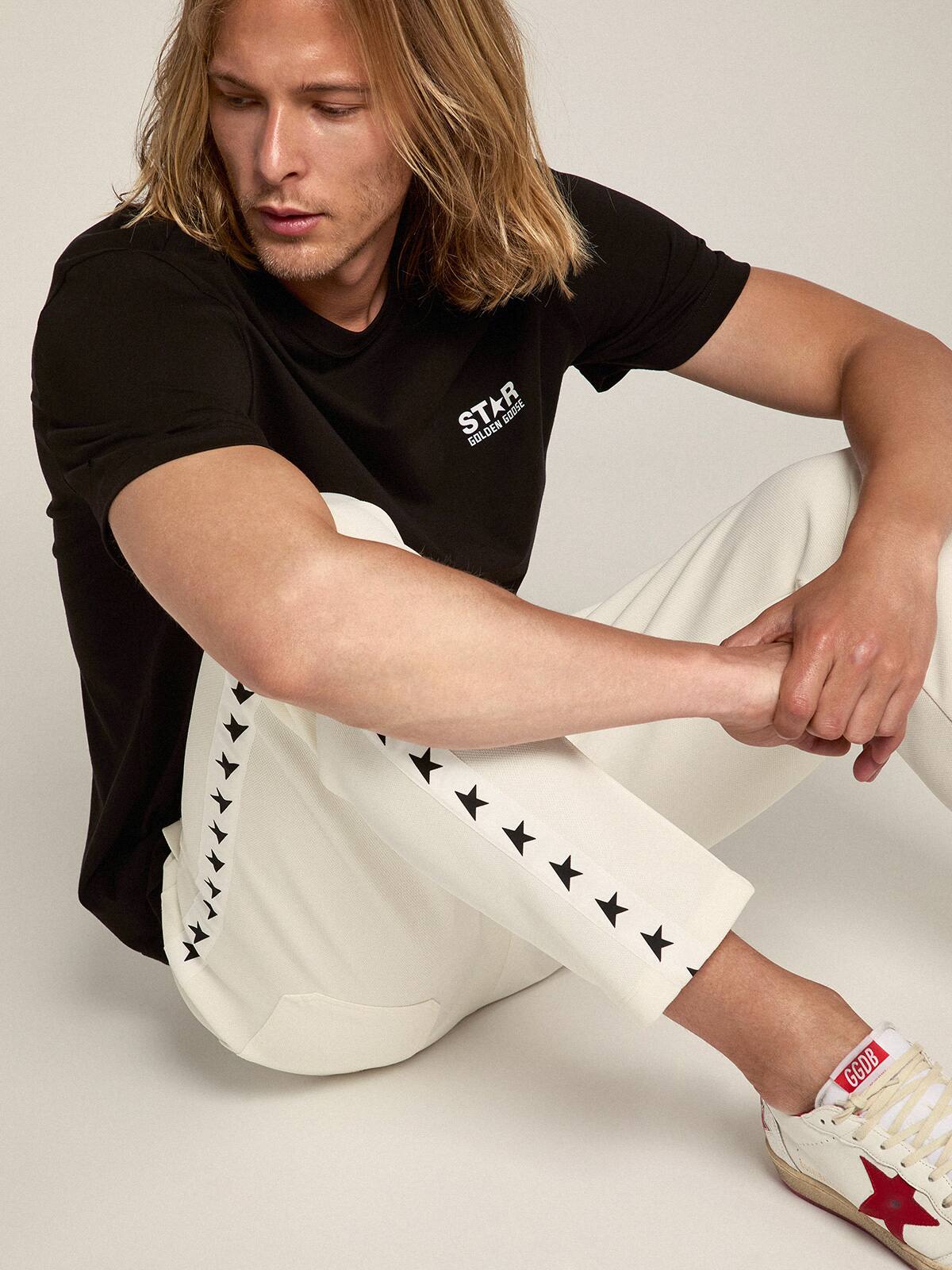 Golden Goose - Men’s black Star Collection T-shirt with contrasting white logo and star in 