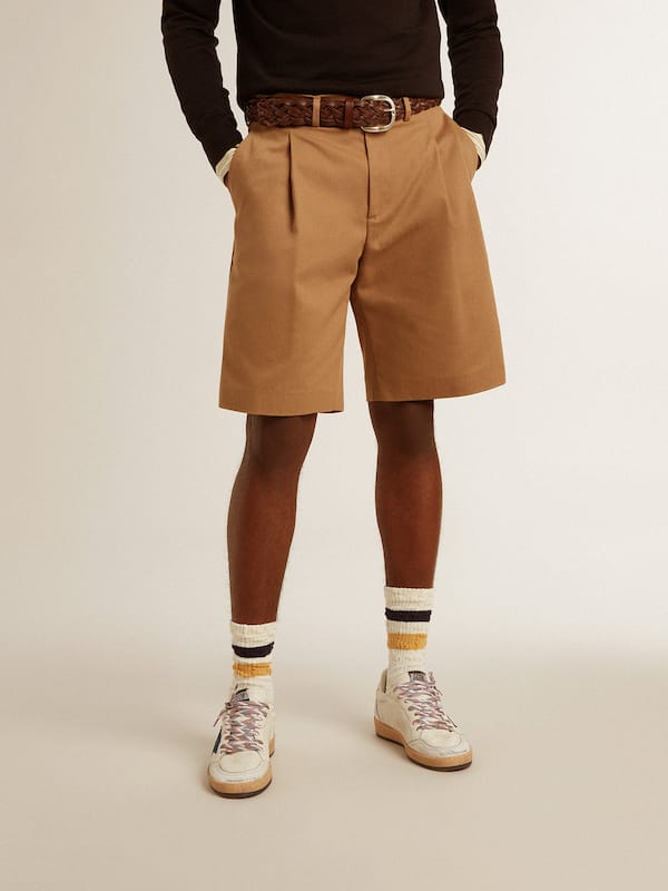 Golden Goose - Men's Bermuda shorts in beige cotton in 