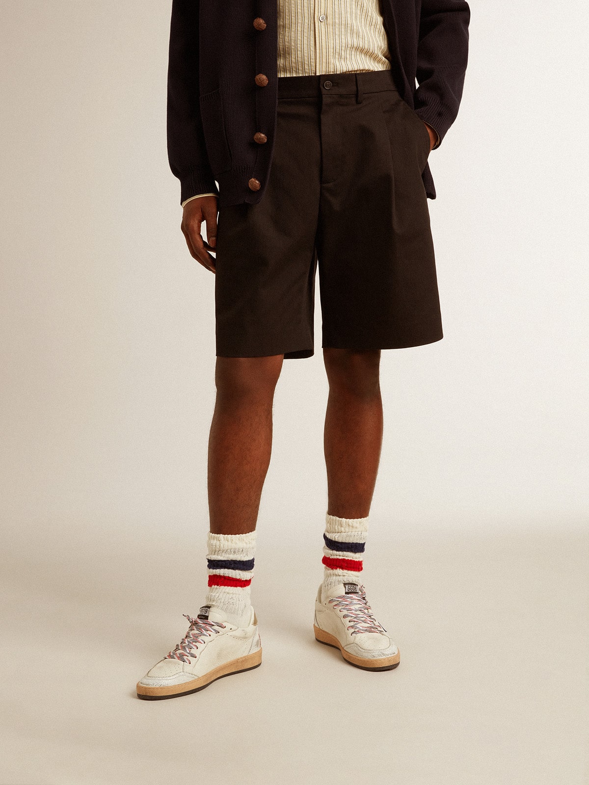 Golden Goose - Men's Bermuda shorts in black cotton in 