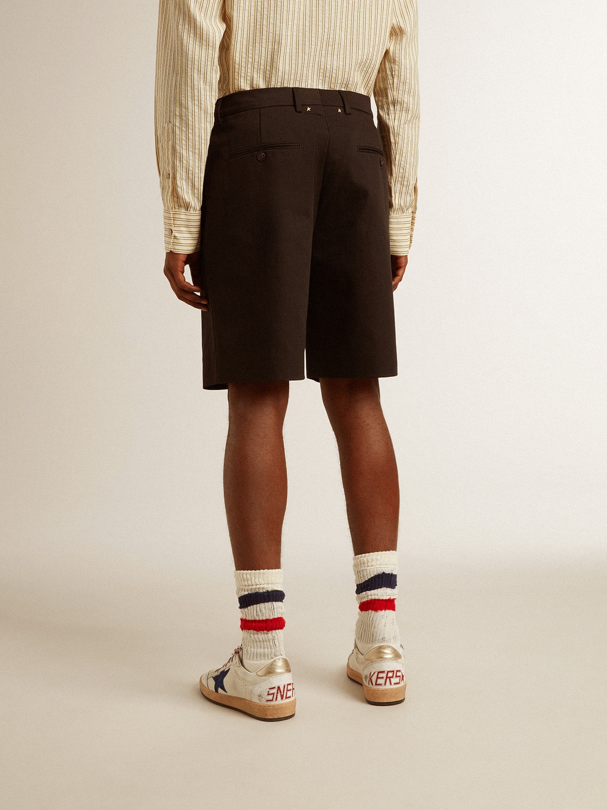 Golden Goose - Men's Bermuda shorts in black cotton in 