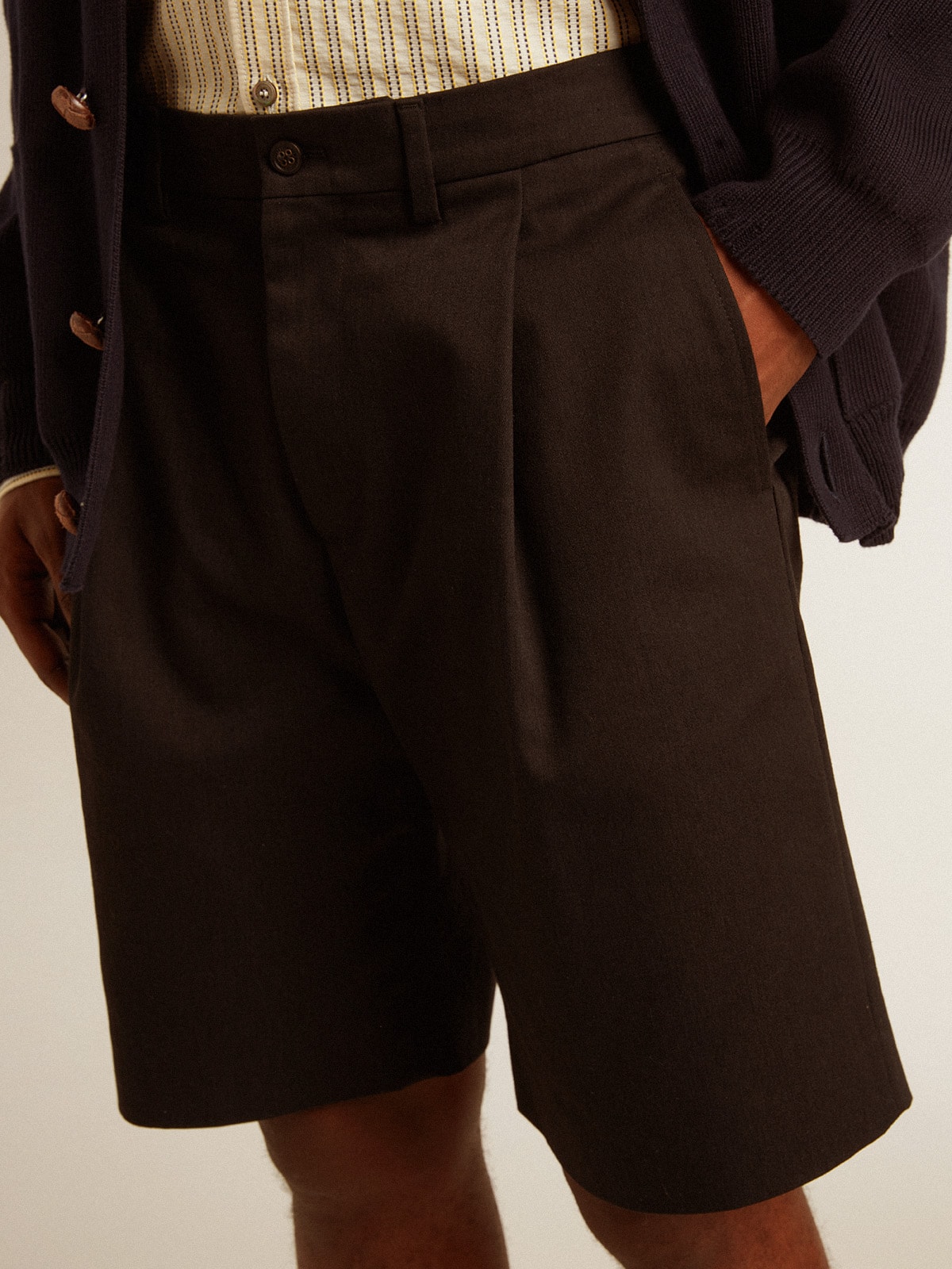 Golden Goose - Men's Bermuda shorts in black cotton in 