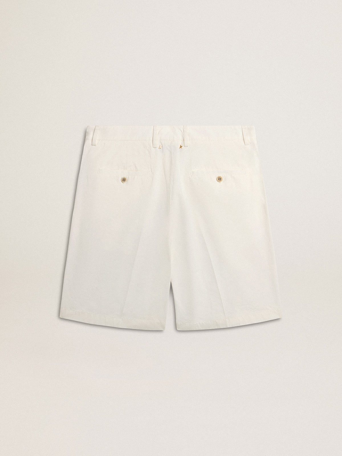 Golden Goose - Bermudas de popelina de algodón de color blanco in 