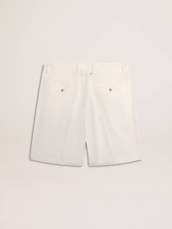 Golden Goose - Bermuda shorts in white cotton poplin in 