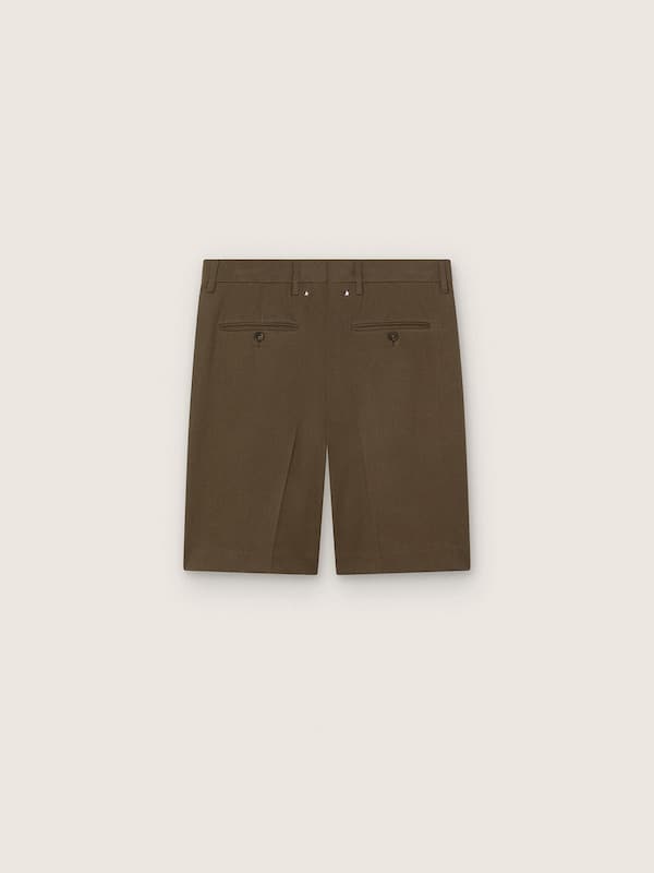 Men&rsquo;s wool gabardine Bermuda shorts