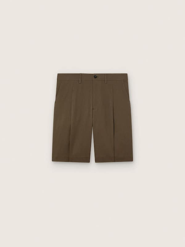Men&rsquo;s wool gabardine Bermuda shorts