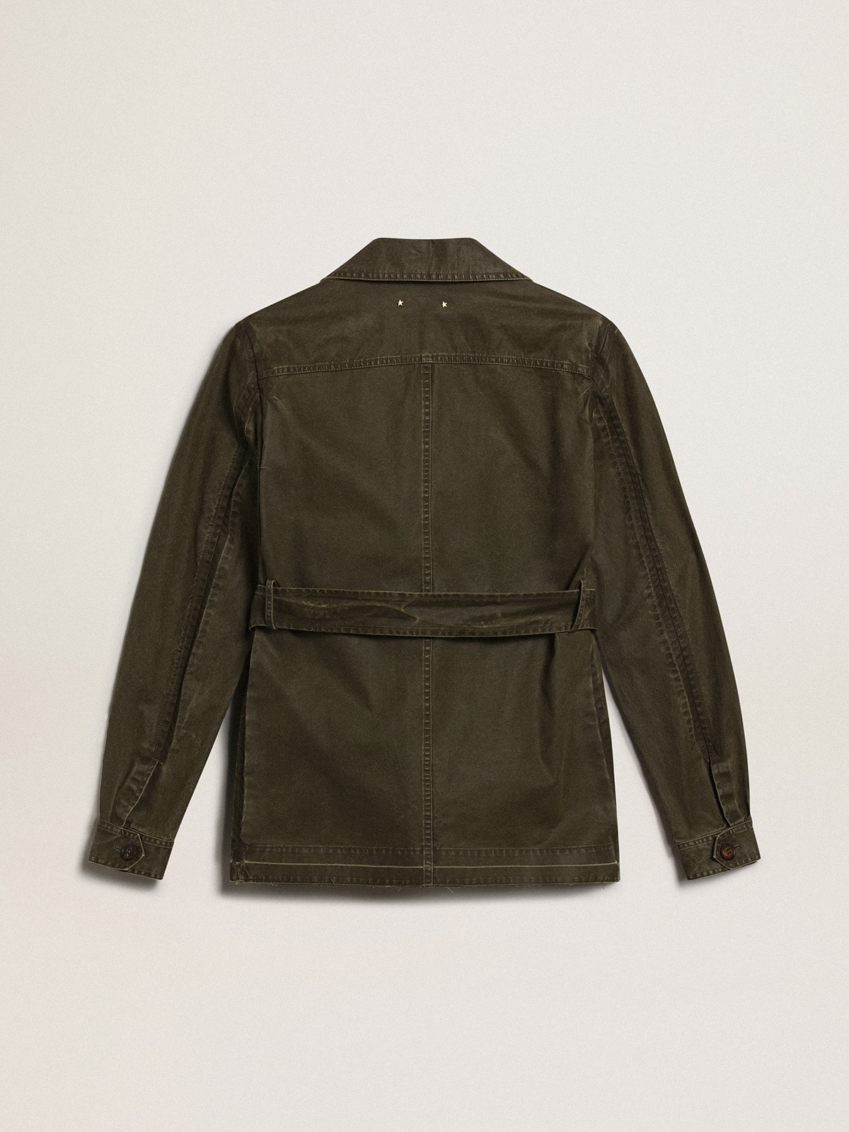 Golden Goose - Chaqueta sahariana de lona verde militar para hombre in 