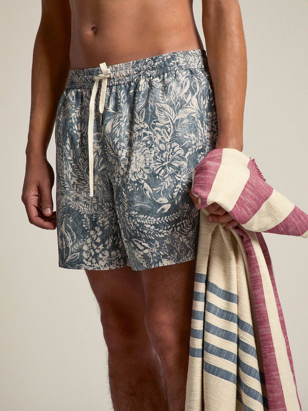 Golden Goose - Vintage blue boxers with contrasting white print in 