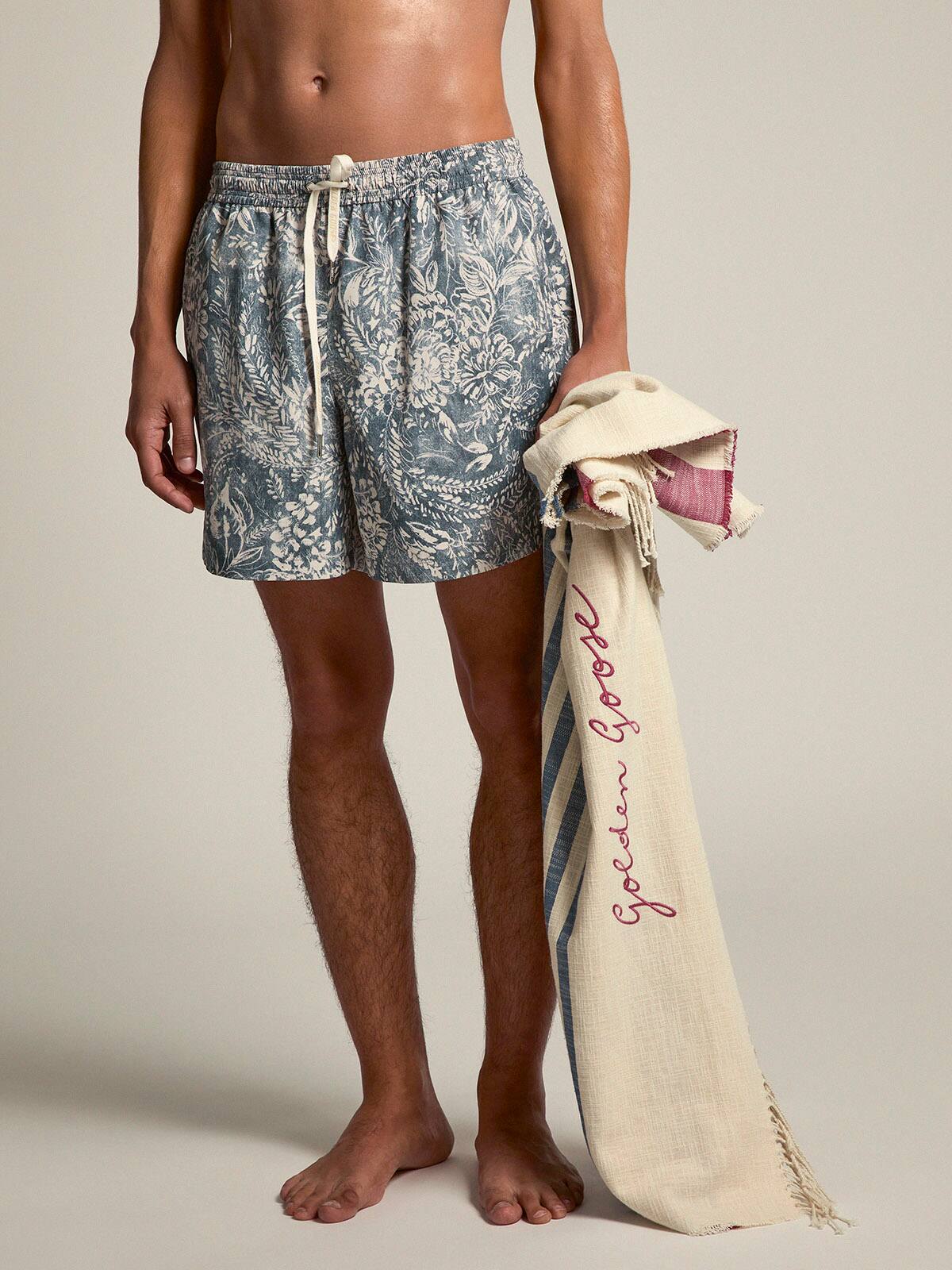 Golden Goose - Vintage blue boxers with contrasting white print in 