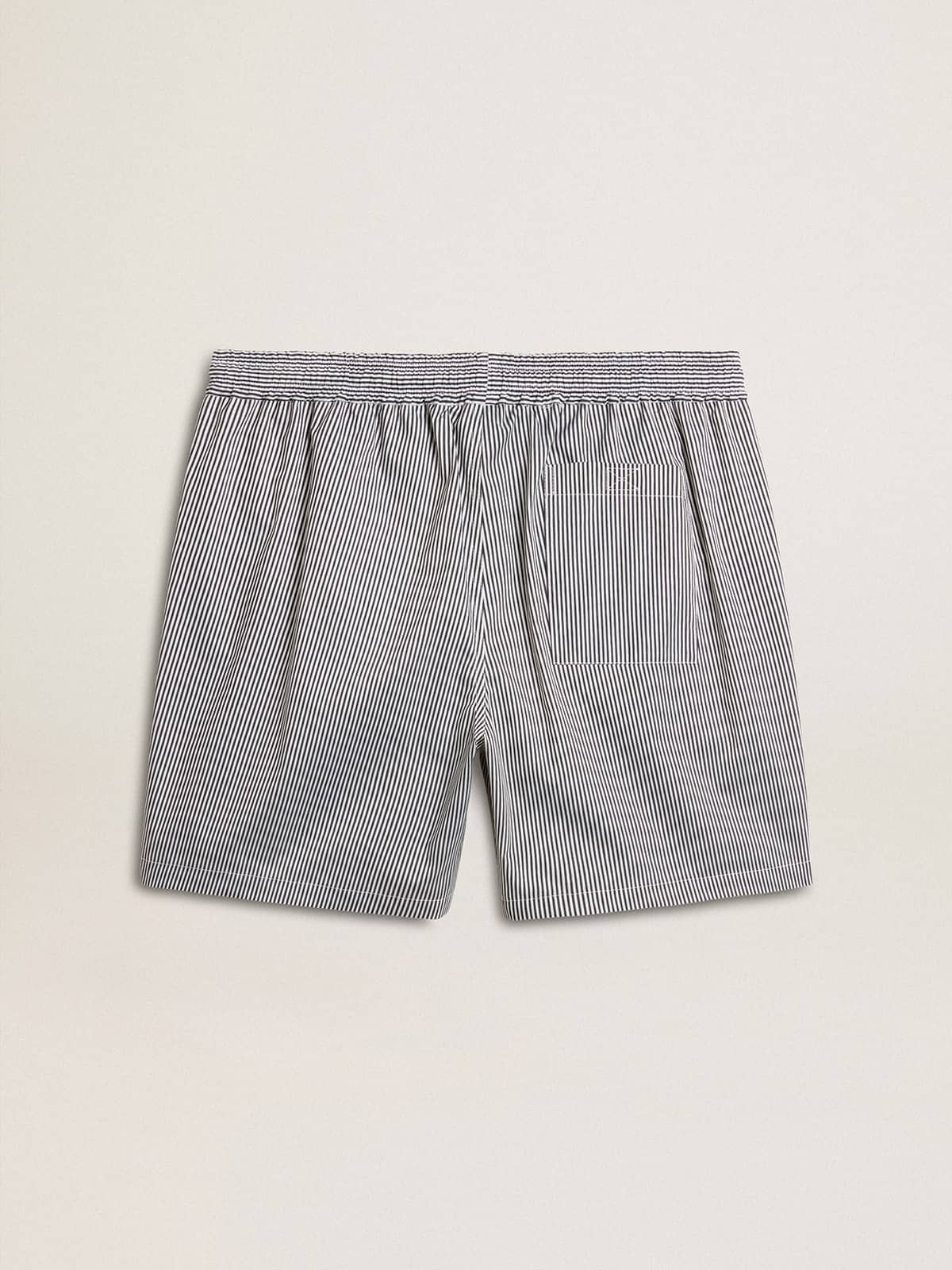 Golden Goose - Swim shorts in blue and white striped technical fabric in 