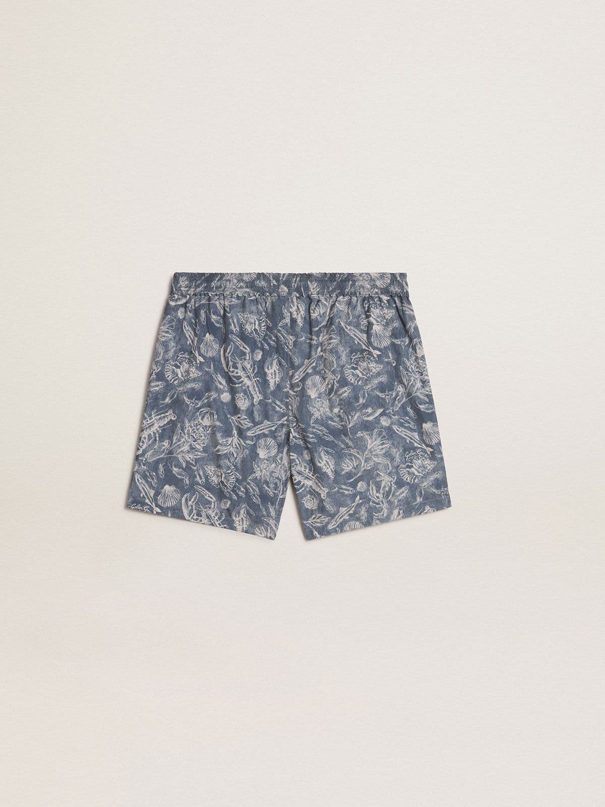 Golden Goose - Boxer pour homme avec imprimé marin bleu clair et blanc in 