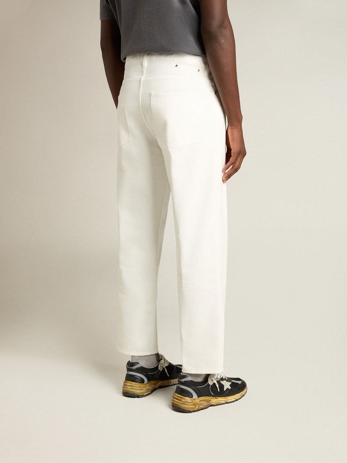 Golden Goose - Men's white denim pants in 