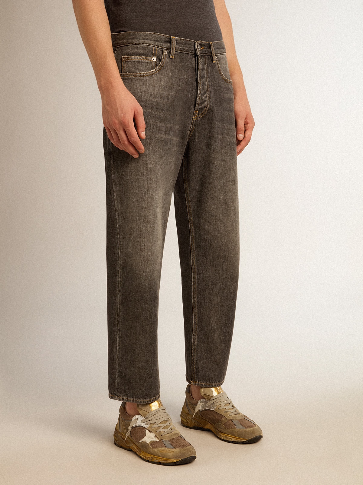 Golden Goose - Schwarze Herrenjeans in Stonewash-Optik in 