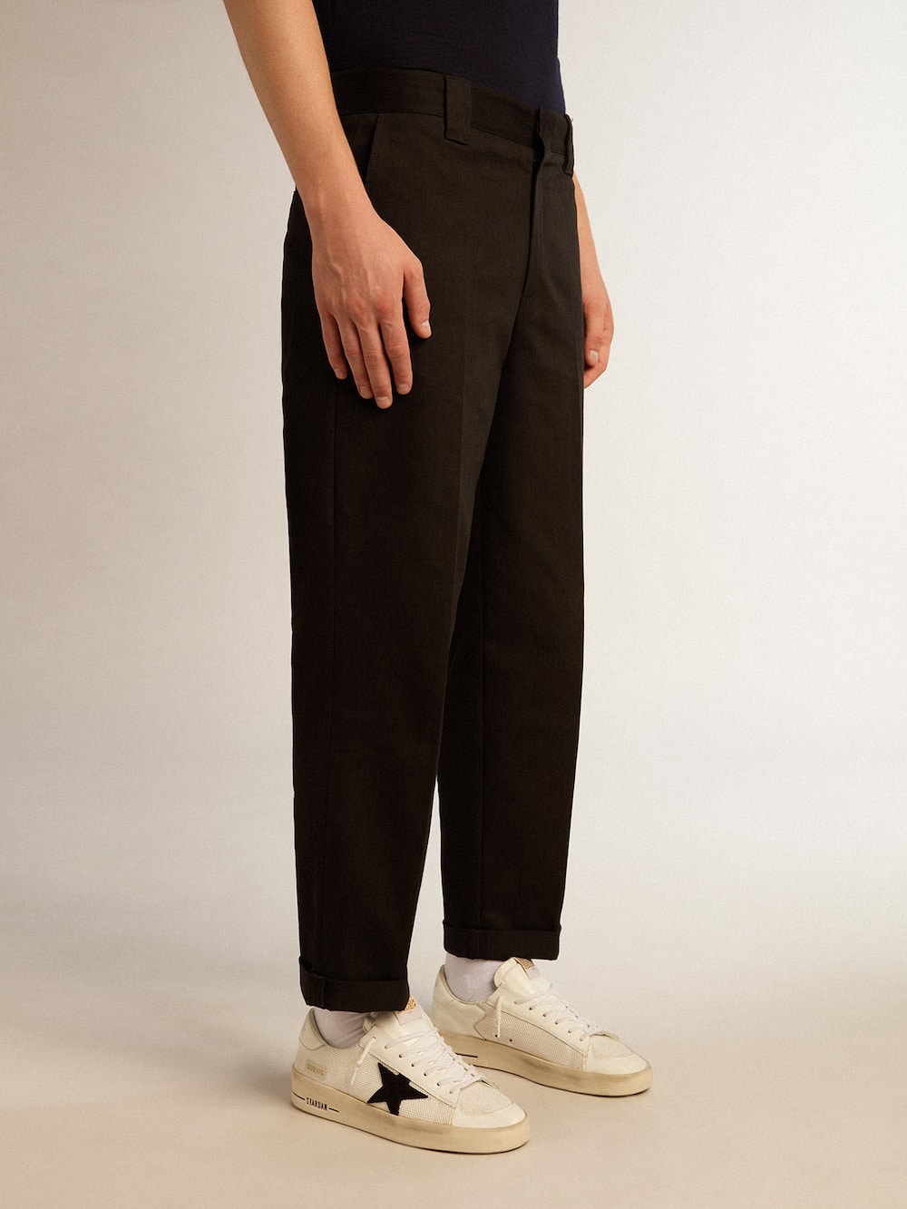 Golden Goose - Pantalón chino de hombre en algodón color negro in 