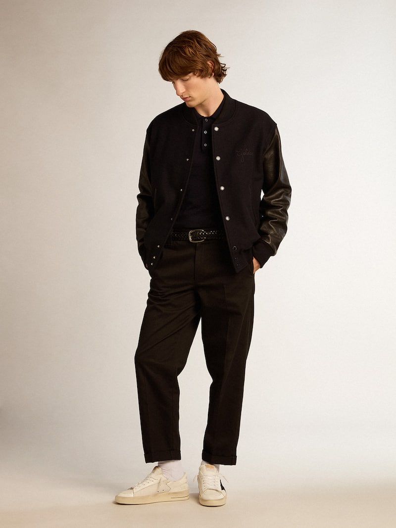 Golden Goose - Men's black cotton chinos in 