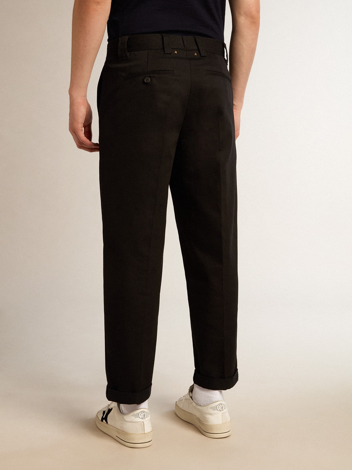 Golden Goose - Pantalón chino de hombre en algodón color negro in 