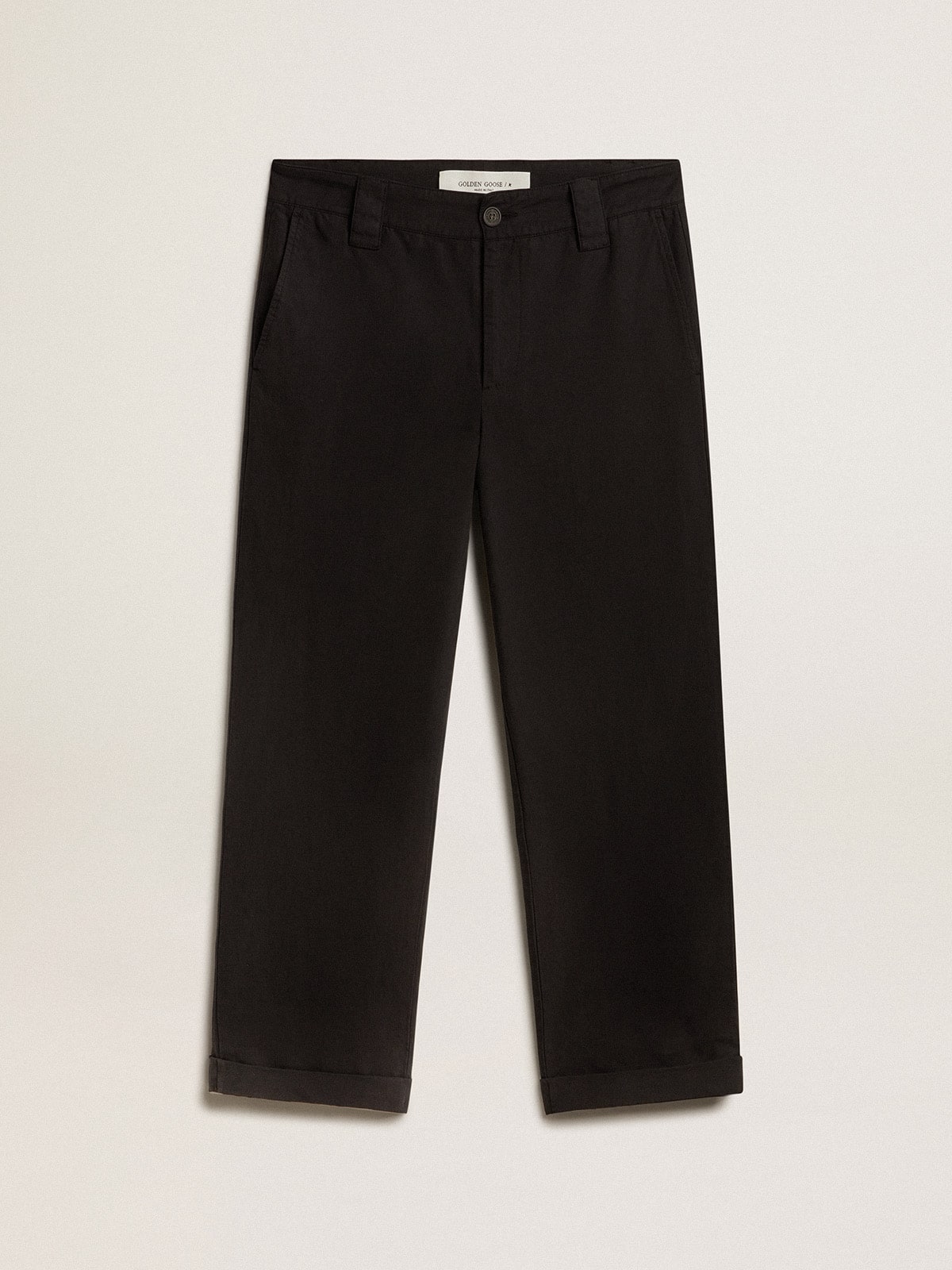 Golden Goose - Pantalón chino de hombre en algodón color negro in 