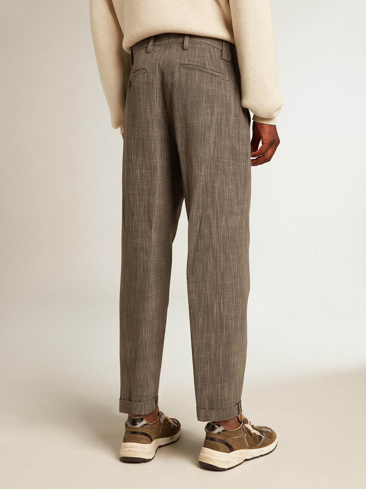 Golden Goose - Men's chinos in gray melange wool blend in 