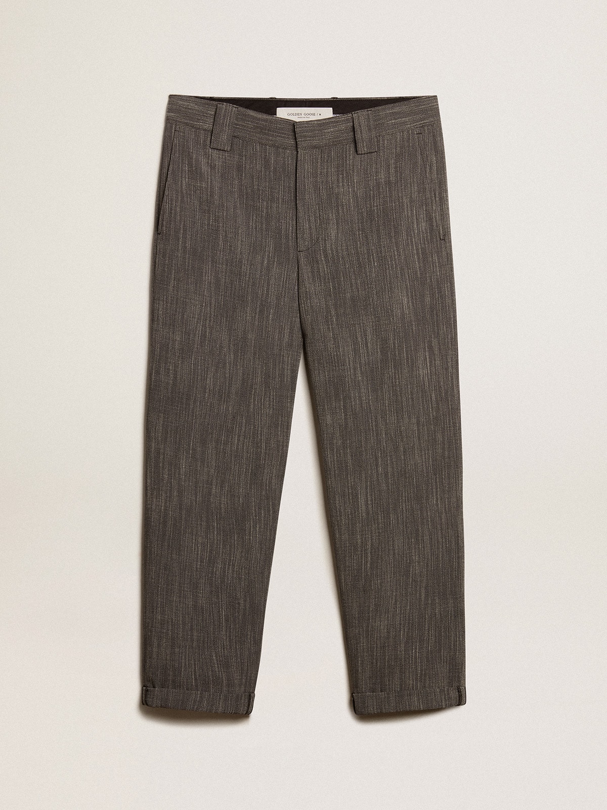 Golden Goose - Men's chinos in gray melange wool blend in 