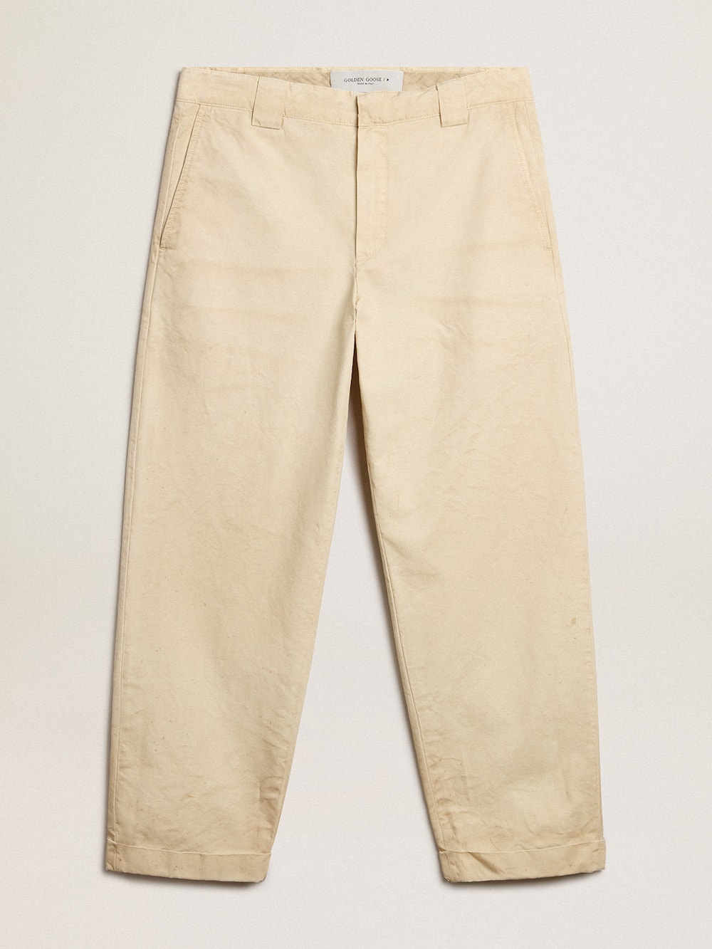 Golden Goose - Pantalón chino en algodón color crudo in 